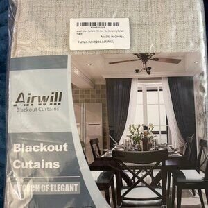 AIRWILL BLACKOUT CURTAINS 52 X 84 LINEN LOOK 2 PANELS NIP